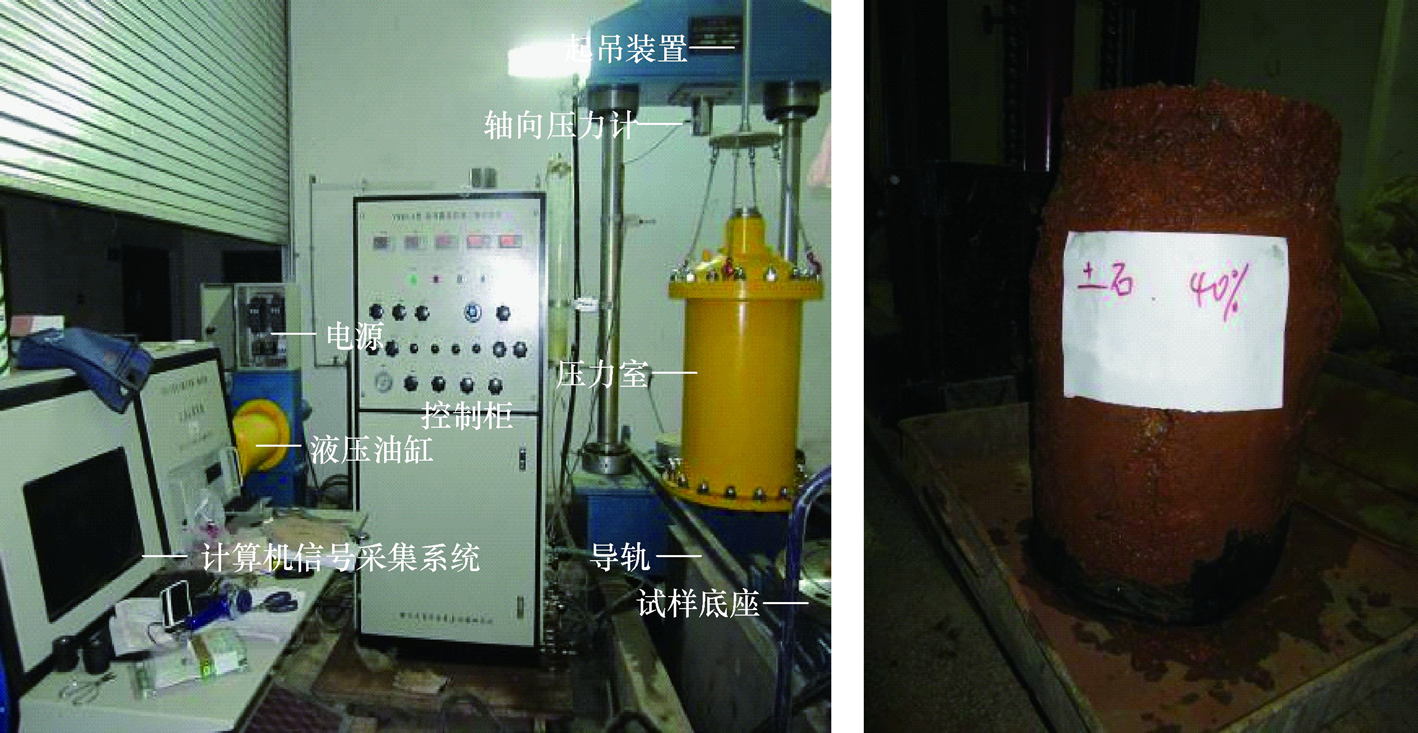 土石混合体大型三轴剪切变形特性及模拟方法
